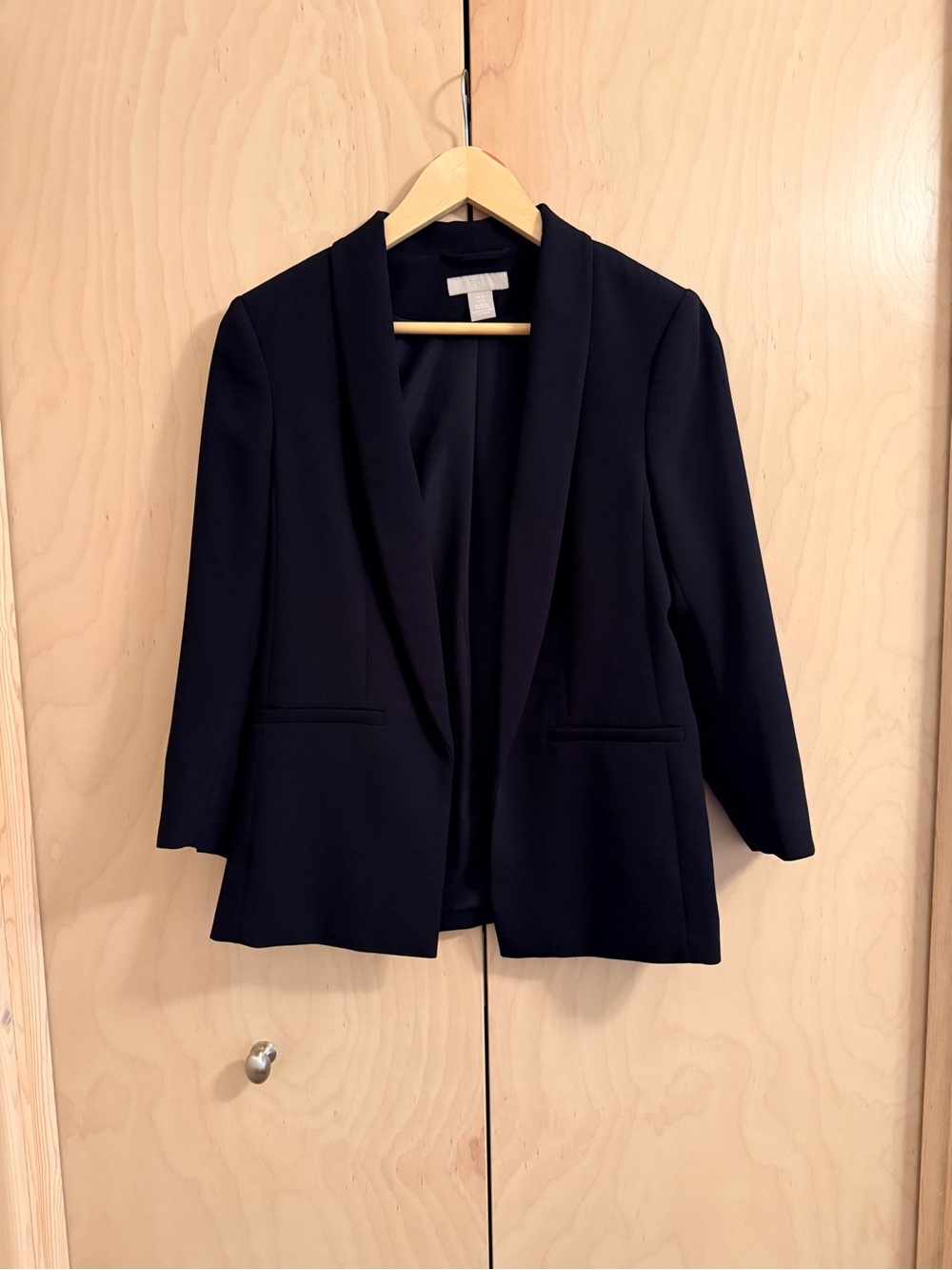 H&M Black Open-Front Shawl Collar Blazer XS